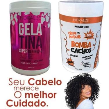 Imagem de Gelatina Capilar + Creme de Pentear Bomba de Cachos Super Definição 1k