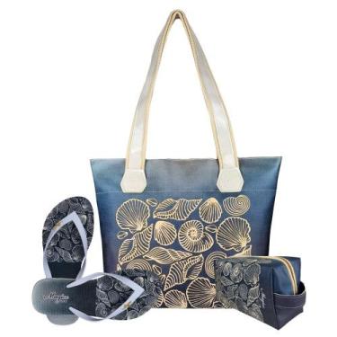 Imagem de Kit Feminino Praia Bolsa Chinelo Necessaire Magicc Kit-239, 35/36