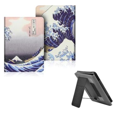 Imagem de Capa para 7" Kindle Oasis 10ª/9ªGeração(Lançado em 2019/2017, modelo: S8IN40/CM24WI), PU Estojo caso vertical em pé com ativação/repouso automático e alça de mão (16)