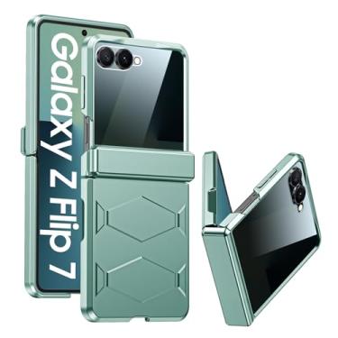 Imagem de GooseBox Capa para Samsung Galaxy Z Flip 7, protetor de tela de privacidade integrado e proteção de dobradiça à prova de choque, capa para smartphone com tudo incluído para Samsung Galaxy Z Flip 7