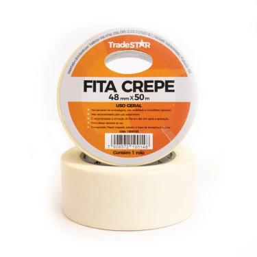 Imagem de Fita Crepe Larga Adesiva Papel Uso Geral 48mm X 50m
