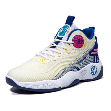 Imagem de Novetra Botas de treinamento esportivas práticas para tênis de basquete masculino de cano alto antiderrapante(Blue,37 BR)