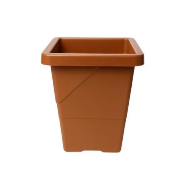 Imagem de Vaso de Planta Quadrado Elegance 44cm Cor Terracota 16,5 Litros em Plástico Reciclável para Jardim, Varanda, Flores, Hortas, Paisagismo e Decoração de Ambientes