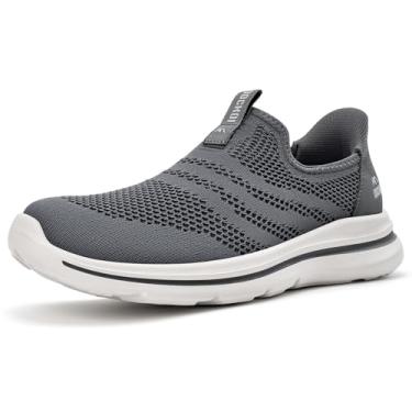 Imagem de ODCKOI Tênis Masculino Sem Cadarço, Para Caminhada, Academia, Viagem, Escritório - Huise-43
