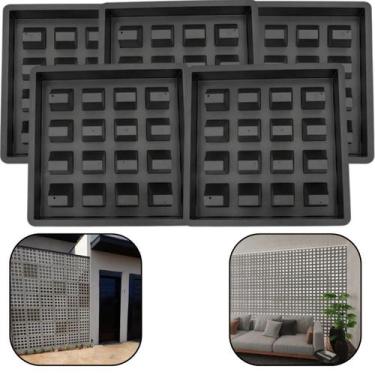 Imagem de Kit c 5 Forma p Elemento Vazado 16 Furos 39x39x7 Antichuva Veneziana I