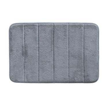 Imagem de Tapete De Banheiro Antiderrapante Emborrachado Macio Super Soft Camesa Cinza Escuro 60x40cm