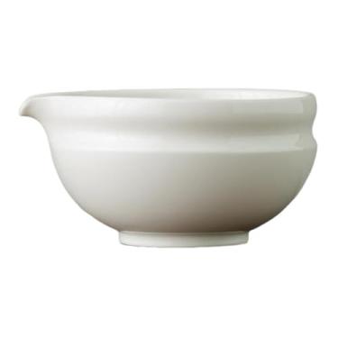 Imagem de Fxzqgnh Tigela de Matcha, Preparação para Cerimônia, Chawan, Acessórios para Chá com Bico, Tigela de Porcelana para Misturar Matcha para Amigos, Presente, Lua Branca, Tamanho real