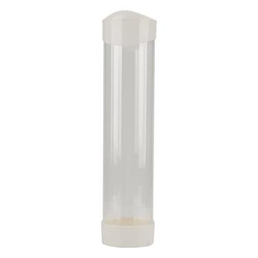 Imagem de Dioche Inovative One Touch Button Paper Cup Dispenser - Segura 60-80 Xícaras - ABS Ecologicamente Correto e PC de PC Transparente Papel Branco e Porta de Copo de Plástico (Branco)