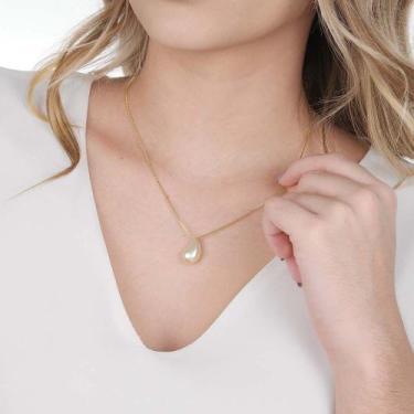 Imagem de Colar Pingente Pérola Formato Gota Banhada a Ouro 18K - Giuli Joias Co