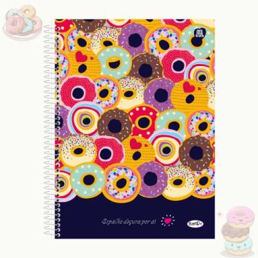 Imagem de Caderno Universitário Animativa 15 Matérias Capa Dura Bom D+ Feminino 