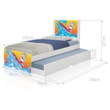 Imagem de Bicama Juvenil com Cabeceira Adesivada Surfista - CASA H