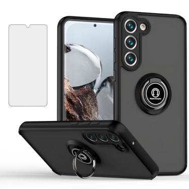 Imagem de Furill Capa de celular para Samsung Galaxy S23 5G com protetor de tela de vidro temperado, anel de dedo resistente, suporte giratório magnético, capa celular S 23 23S GS23 G5 SM-S911U 15.5 cm feminino