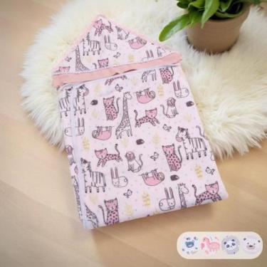 Imagem de Toalha De Banho Para Bebe Estampada Com Capuz Menino Menina - Maria's 