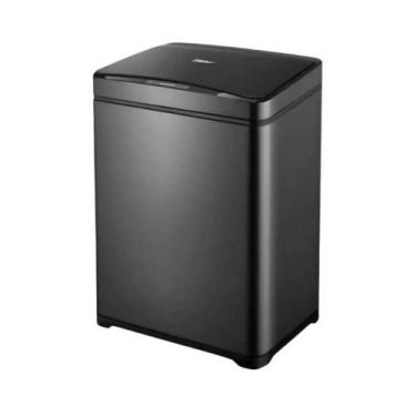 Imagem de Lixeira Automática Inox Preto Retangular 40 Litros c/ Sensor - GLOBALM