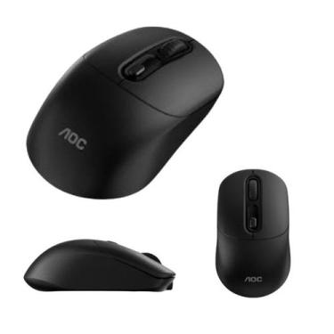 Imagem de Mouse Óptico AOC Sem Fio 1600 DPI Preto Recarregável USB