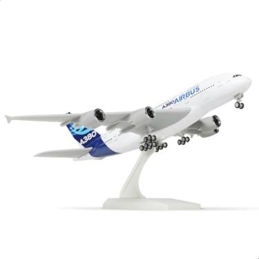 Imagem de QIYUMOKE 1/240 A380 Prototype Model Plane for Airbus A380 Model Airplane with Stand (12 in-L) Pre-Built Model kit for Adult -Aviation Creative Gifts, Tabletop Collection Display