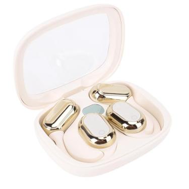 Imagem de Zopsc Bluetooth EDR AI Tradução Earbuds Tempo Real, 140 Idiomas Tradutor Earhook Earbuds Headphones Com Estojo De Carregamento, Cancelamento De Ruído, 3 Modos De Tradução (Bege)