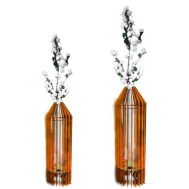 Imagem de Vaso de Chão Decorativo Grande MDF PENEDO - LENOBRE, MDF CRU, Kit com 