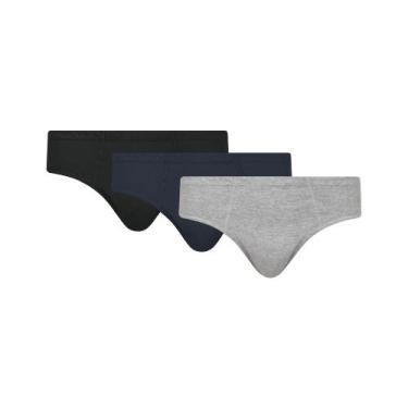 Imagem de Kit 3 Cuecas Lisa Adulto Selene Em Algodão Modelo Tradicional Normal, 