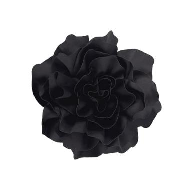 Imagem de Broche de flor de rosa em tecido de cetim elegante para mulheres delicado seda camélia flor de lapela grandes alfinetes de lapela festa de casamento dança banquete vestido terno roupas cerimônia