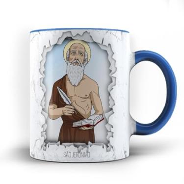 Imagem de Caneca xicara porcelana Fé São Jerônimo 25 (Preta)