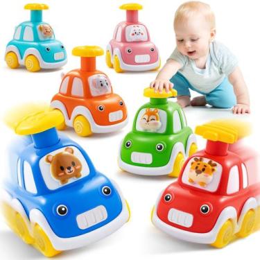Imagem de Toy Car Jusmile Press and Go para crianças de 1 a 2 anos com 6 carros 