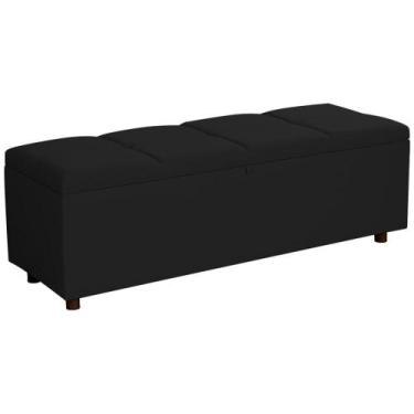 Imagem de Baú Recamier Espanha Veludo Preto 140 cm - TNA Decor