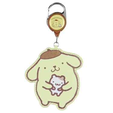 Imagem de Cordão Sanrio Pompompurin com porta-crachá de identidade, Hello Kitty and Friends, mosquetão retrátil para chaveiros, carteira