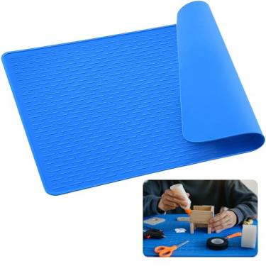 Imagem de Breling Tapete grande de cola de silicone de 76 x 50 cm, grosso de 3,2 mm, resistente ao calor para artesanato, projetos, mesa - tapetes de silicone fáceis de limpar, superfície antiderrapante