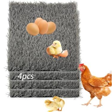 Imagem de MUYG Almofadas reutilizáveis para galinhas, 4 peças de almofada lavável de galinha 11,8 x 11,20 cm, forros de cama de galinha para galinhas que põem ovos, pintinhos, patos (cinza)