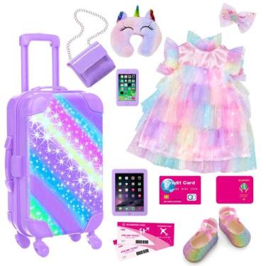 Imagem de Conjunto de malas para bonecas ZITA ELEMENT American 18 polegadas roxo
