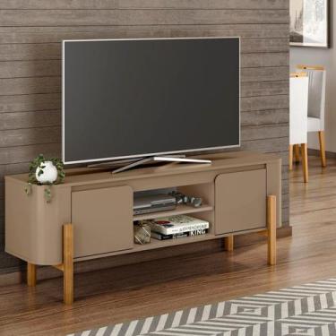 Imagem de Rack para Tv 65 Polegadas Pés em Madeira Maciça Camburi - Móveis Becha