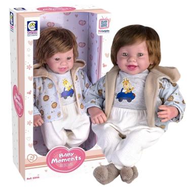 Imagem de Boneco Baby Moments Menino Reborn Cotiplás Detalhe Realista
