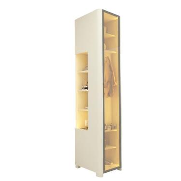 Imagem de Guarda Roupa Roupeiro Gelius Innova 1 porta reflecta com nicho com tomada LED largura 51,7 cm pés OFF White