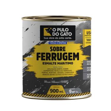 Imagem de Tinta Esmalte Anticorrosiva Sobre Ferrugem 900g Cinza Médio Pulo do Ga