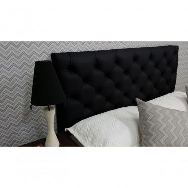 Imagem de Cabeceira Para Cama Box Paris Solteiro 88 De Parede Em MDF Com Tecido Sintético Preto B...