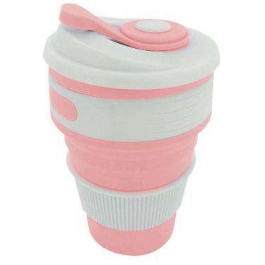 Imagem de Copo De Silicone Retrátil Com Tampa Rose - Sn20274