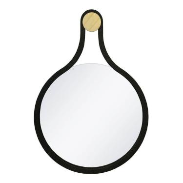 Imagem de Espelho Emoldurado Mali Preto 75X53Cm Redondo