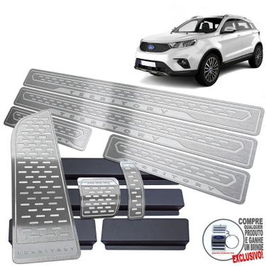 Imagem de Descanso Pedaleira Soleira Prata Baixo Relevo Ford Territory