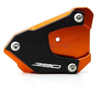 Imagem de Tampas de pneu de almofada de extensão de suporte lateral de motocicleta compatíveis com 390 250 Adventure 390ADV 2020-2024 250ADV 390 250 ADV CNC (Pad Orange 390)