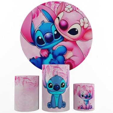 Imagem de Kit Decoração Festa, Painel Stitch + Trio Capas De Cilindros (Color 15)