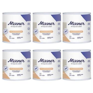 Imagem de Kit 6 Fita Microporosa Bege 5cm X 4,5m - Missner