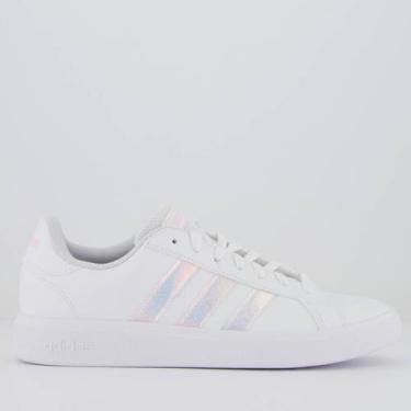Imagem de Tênis Adidas Grand Court Base 2.0 Feminino Branco e Lilás, 36