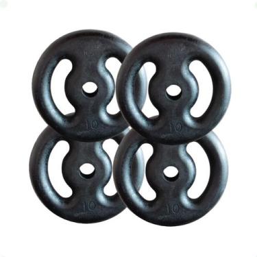 Imagem de Kit com 4 Anilhas de Ferro Fundido de 10 Kg - 2M FITNESS