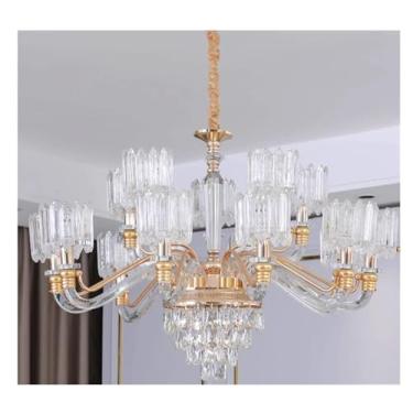 Imagem de Lustre luxuoso, lustre de cristal francês, luzes para sala de estar, luzes para sala de estar, lustre de cristal, luzes de jardim europeias, 12 cabeças D85CM