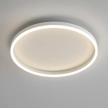 Imagem de lâmpada de acrílico LED Flush Mount Ceiling Light, regulável 3000K/4000K/6000K Round Bedroom Ceiling Lamp, luminária de teto preta, lustre de 26/32/38W (B, 60cm)