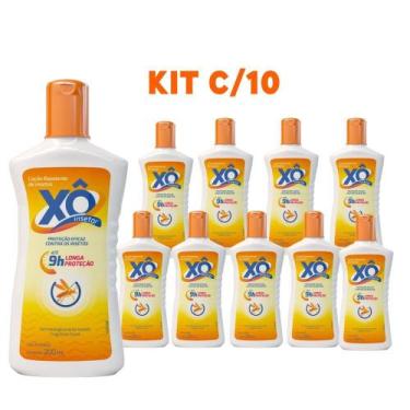 Imagem de Kit c/ 10 Loção Repelente Xô Insetos 15% 9h Proteção 200ml
