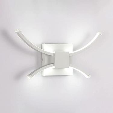 Imagem de Luminária de parede interna LED 8W, luminária de parede, luminária de cabeceira branca geométrica, luminárias de parede modernas para sala de estar, quarto, corredor, luzes de lavagem de par