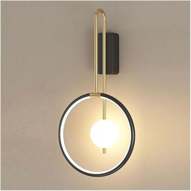 Imagem de Luminária de parede redonda francesa para estudo corredor arte em ferro luminária de parede para quarto cabeceira simplicidade arandelas de parede LED retro luz luxuosa para sala corredor en