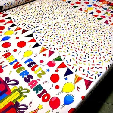 Imagem de TNT Estampado Toalha Feliz Aniversario 1.00m X 1,40m